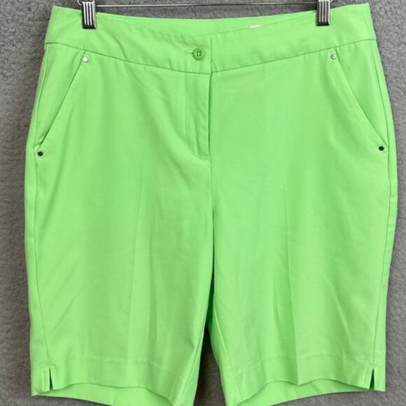 Greg Norman Womens Golf Shorts Bright Neon Green Size 4 Performance Stretch Golf - Picture 1 of 8